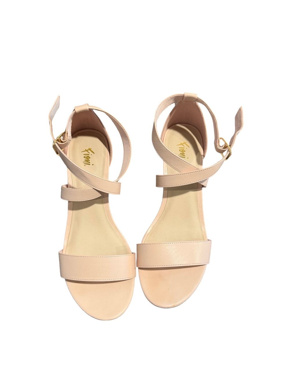 FIONI Clothing Beige Ankle-Strap Open-Toe Sandals